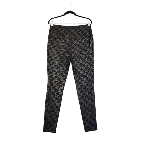 Chicos Zenergy Womens So Slimming Leggings Size Medium Black Houndstooth Foil - Picture 4 of 12